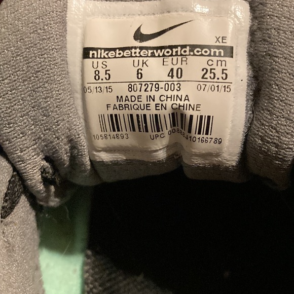 Nike Zoom Winflo 2 Running Sneakers Black and Mint Green Size 7.5 - Picture 3 of 5